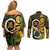 Vanuatu 1980 Couples Matching Off Shoulder Short Dress and Long Sleeve Button Shirt Ni-Van Tamtam Sand Drawing Pattern