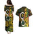 Vanuatu 1980 Couples Matching Puletasi and Hawaiian Shirt Ni-Van Tamtam Sand Drawing Pattern