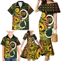 Vanuatu 1980 Family Matching Mermaid Dress and Hawaiian Shirt Ni-Van Tamtam Sand Drawing Pattern