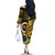 Vanuatu 1980 Family Matching Off The Shoulder Long Sleeve Dress and Hawaiian Shirt Ni-Van Tamtam Sand Drawing Pattern