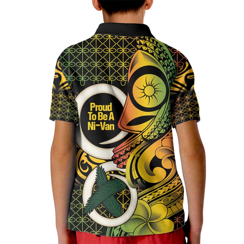 Vanuatu 1980 Kid Polo Shirt Ni-Van Tamtam Sand Drawing Pattern