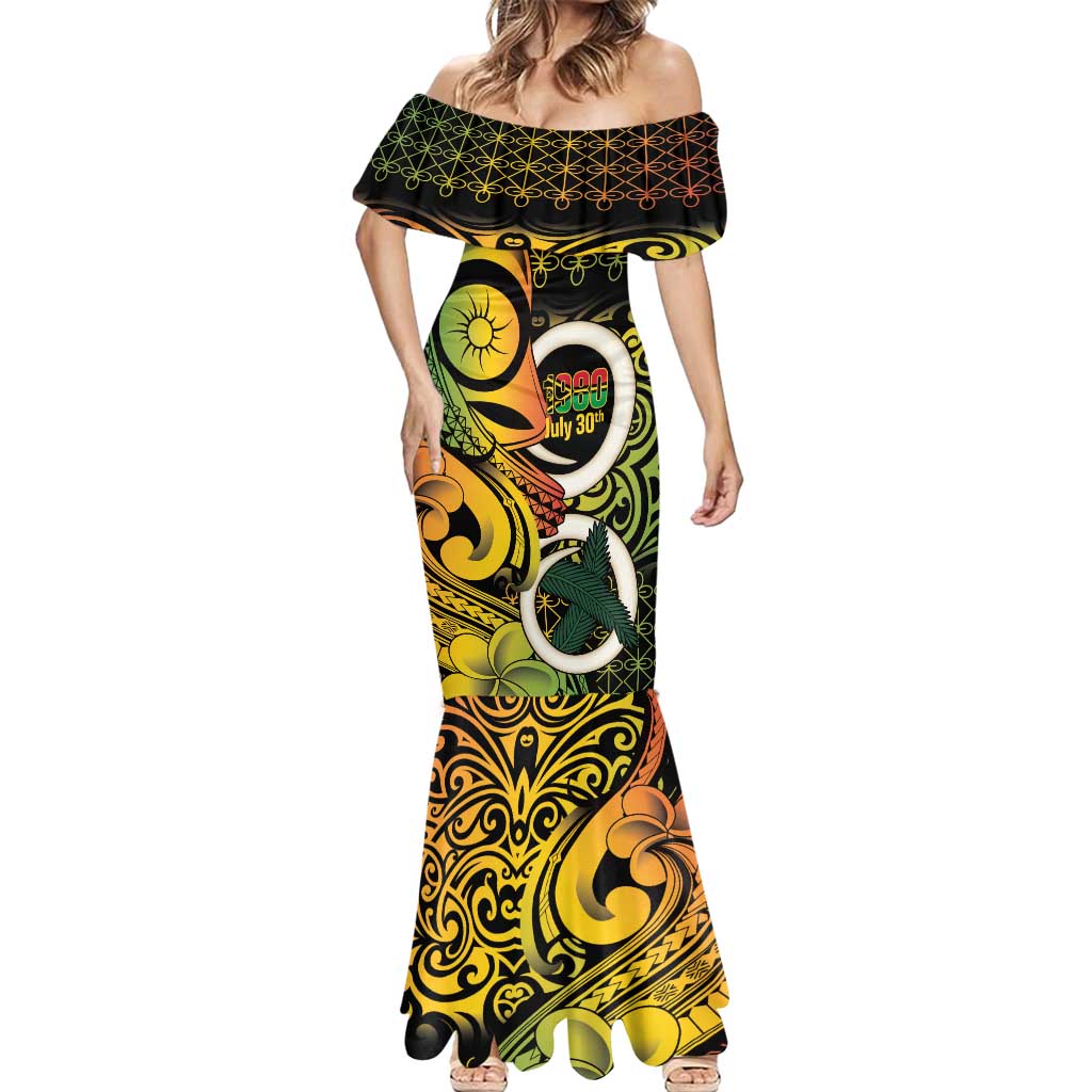Vanuatu 1980 Mermaid Dress Ni-Van Tamtam Sand Drawing Pattern
