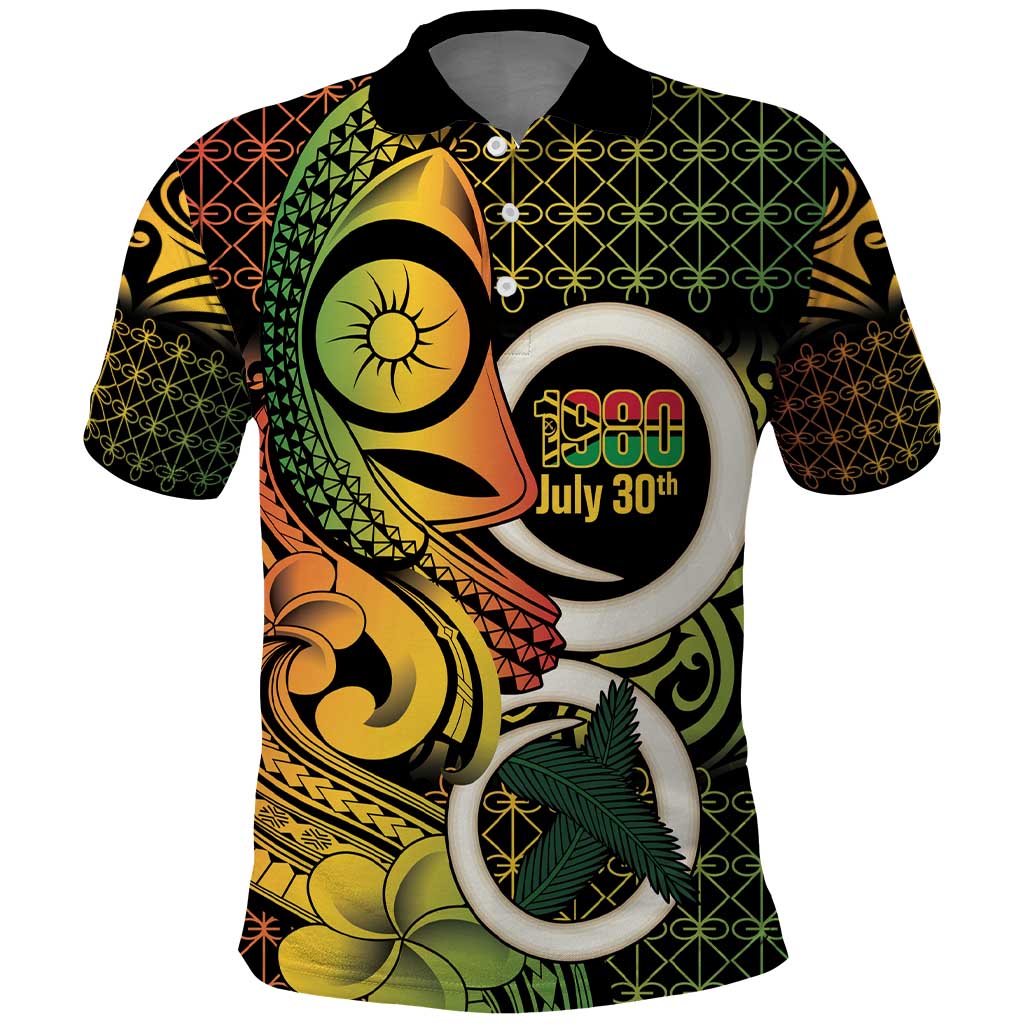 Vanuatu 1980 Polo Shirt Ni-Van Tamtam Sand Drawing Pattern