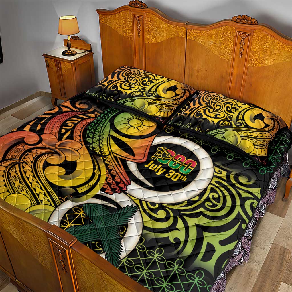 Vanuatu 1980 Quilt Bed Set Ni-Van Tamtam Sand Drawing Pattern
