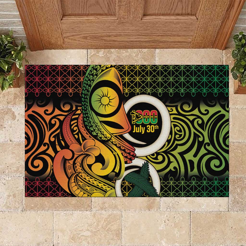 Vanuatu 1980 Rubber Doormat Ni-Van Tamtam Sand Drawing Pattern