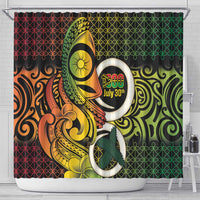 Vanuatu 1980 Shower Curtain Ni-Van Tamtam Sand Drawing Pattern