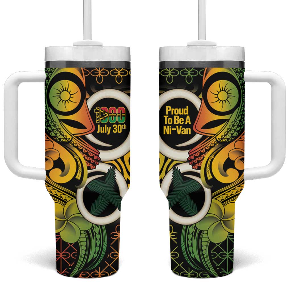 Vanuatu 1980 Tumbler With Handle Ni-Van Tamtam Sand Drawing Pattern