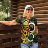 Vanuatu 1980 Women Polo Shirt Ni-Van Tamtam Sand Drawing Pattern