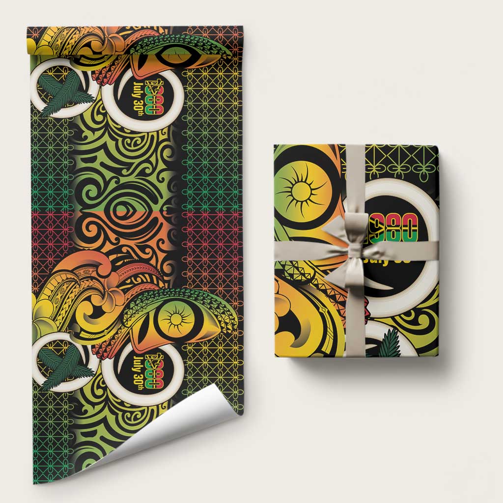 Vanuatu 1980 Wrapping Paper Ni-Van Tamtam Sand Drawing Pattern - Polynesian Pride