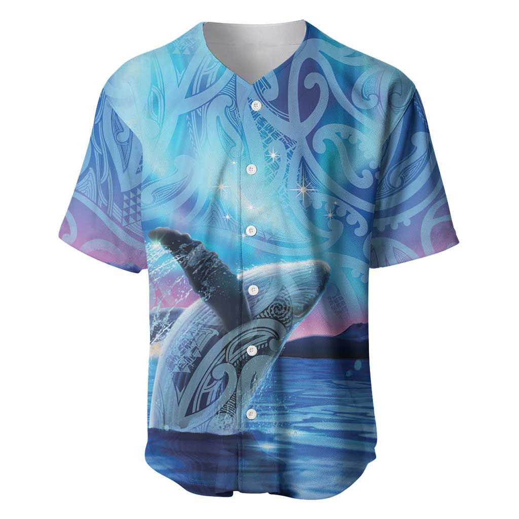 New Zealand Matariki Humpback Whale Baseball Jersey Paikea Maori New Year Blue Galaxy