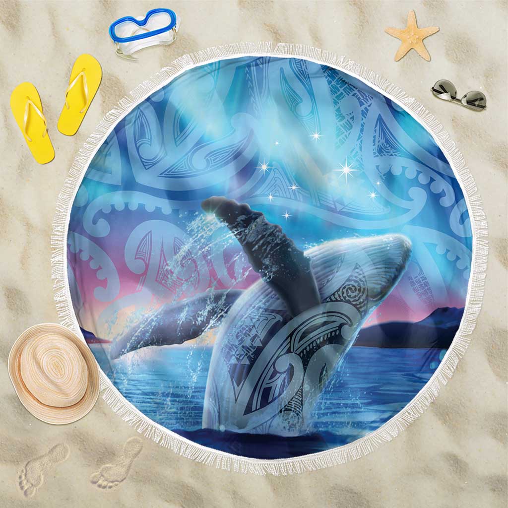 New Zealand Matariki Humpback Whale Beach Blanket Paikea Maori New Year Blue Galaxy LT14 One Size 150cm Blue - Polynesian Pride