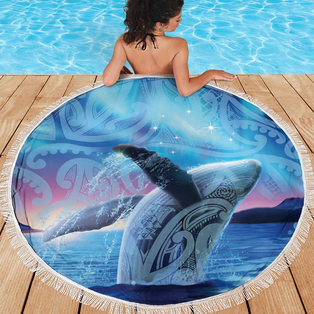 New Zealand Matariki Humpback Whale Beach Blanket Paikea Maori New Year Blue Galaxy LT14 - Polynesian Pride