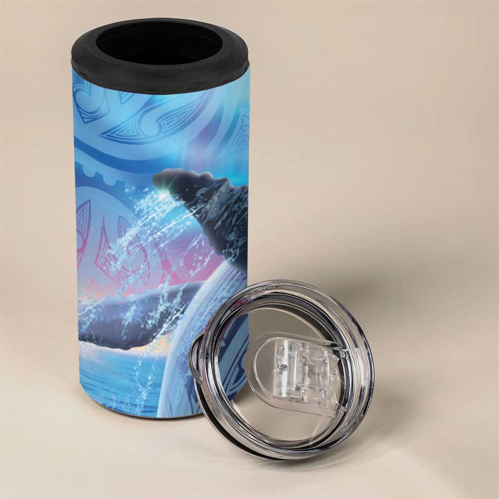 New Zealand Matariki Humpback Whale 4 in 1 Can Cooler Tumbler Paikea Maori New Year Blue Galaxy