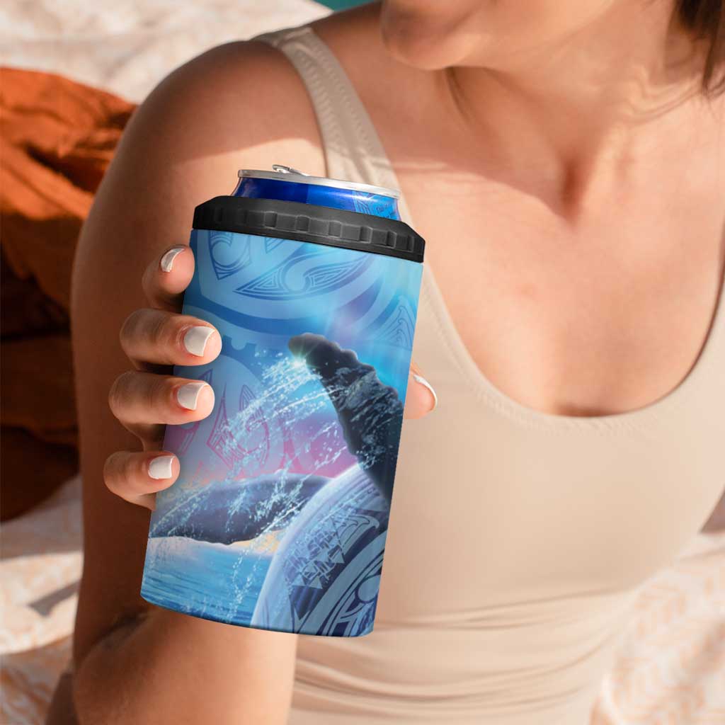 New Zealand Matariki Humpback Whale 4 in 1 Can Cooler Tumbler Paikea Maori New Year Blue Galaxy