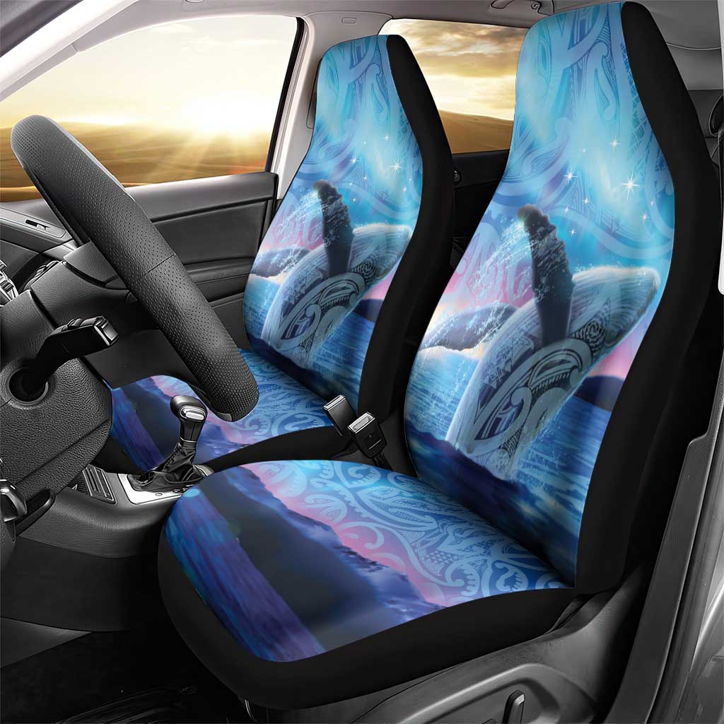 New Zealand Matariki Humpback Whale Car Seat Cover Paikea Maori New Year Blue Galaxy