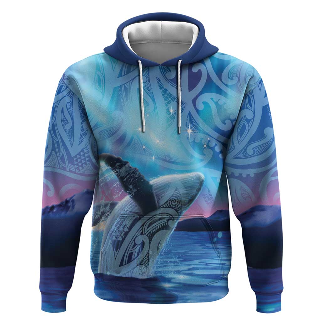 New Zealand Matariki Humpback Whale Hoodie Paikea Maori New Year Blue Galaxy