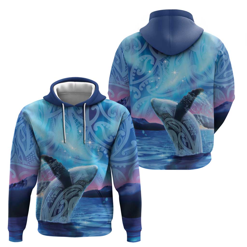 New Zealand Matariki Humpback Whale Hoodie Paikea Maori New Year Blue Galaxy LT14 - Polynesian Pride