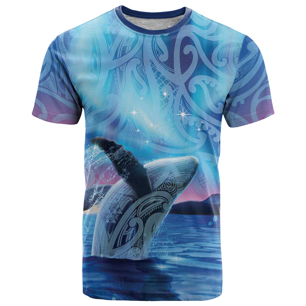 New Zealand Matariki Humpback Whale T Shirt Paikea Maori New Year Blue Galaxy