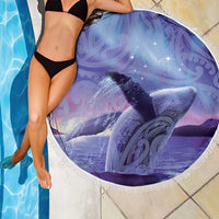 New Zealand Matariki Humpback Whale Beach Blanket Paikea Maori New Year Purple Galaxy