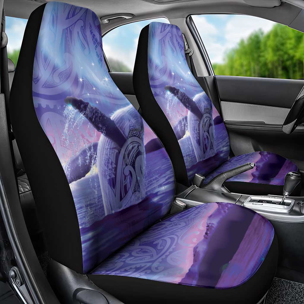 New Zealand Matariki Humpback Whale Car Seat Cover Paikea Maori New Year Purple Galaxy