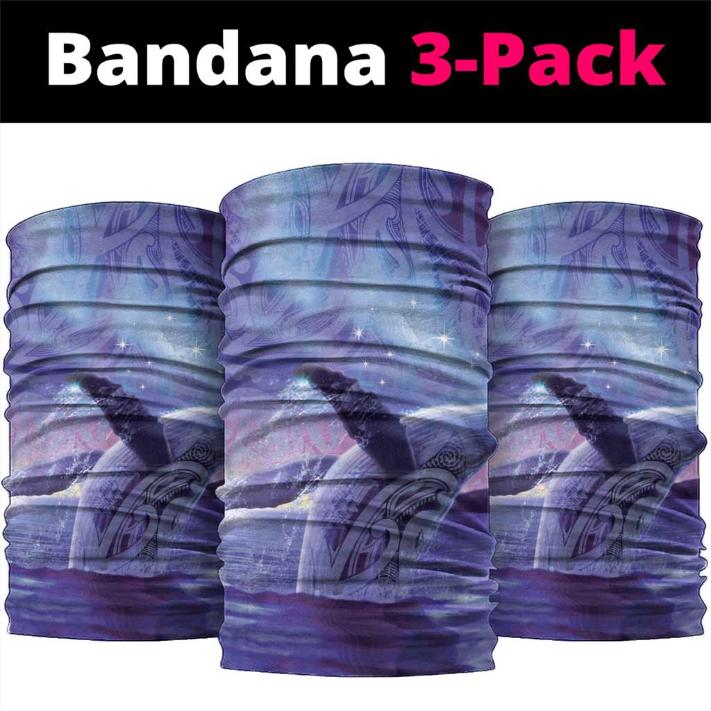 New Zealand Matariki Humpback Whale Neck Gaiter Paikea Maori New Year Purple Galaxy