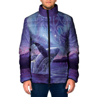 New Zealand Matariki Humpback Whale Padded Jacket Paikea Maori New Year Purple Galaxy
