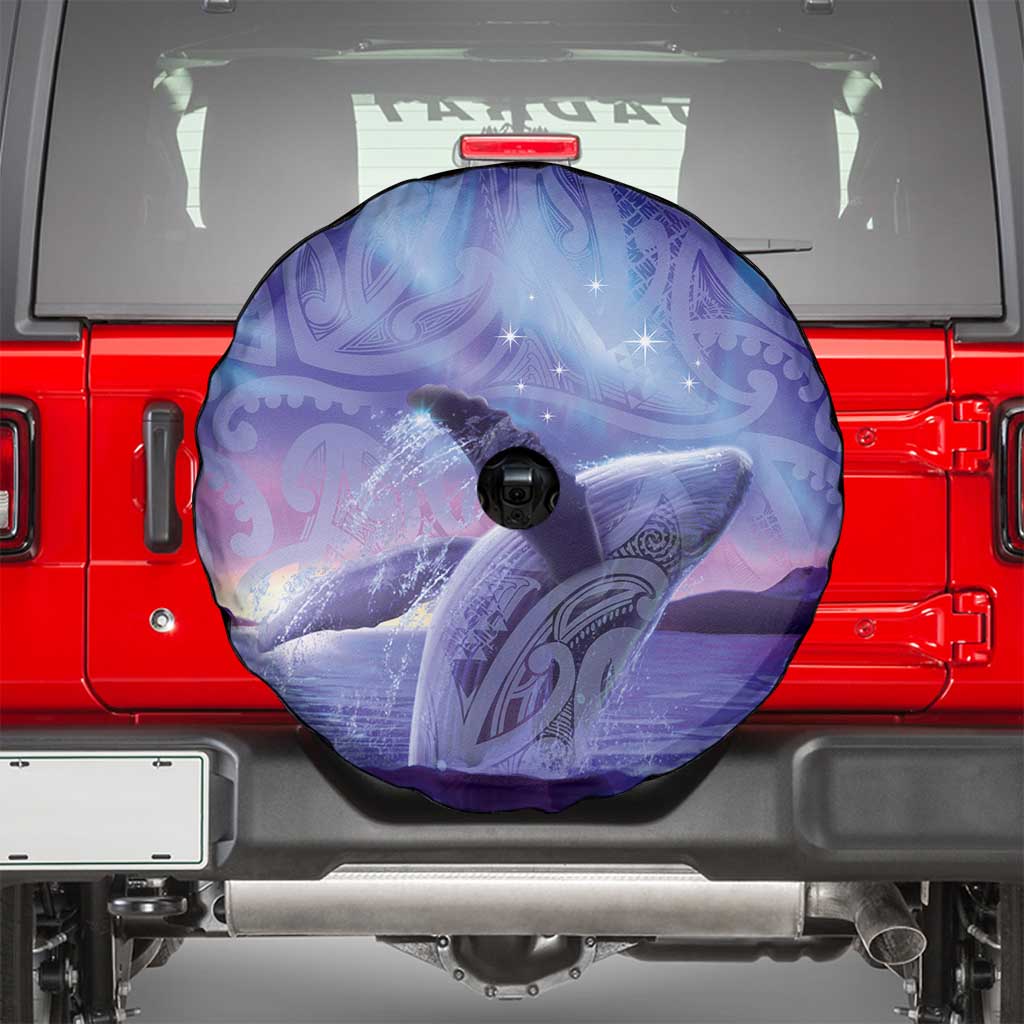 New Zealand Matariki Humpback Whale Spare Tire Cover Paikea Maori New Year Purple Galaxy