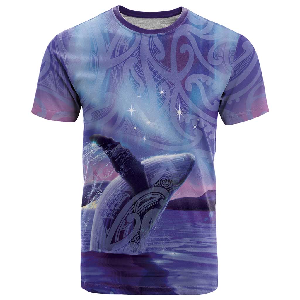 New Zealand Matariki Humpback Whale T Shirt Paikea Maori New Year Purple Galaxy