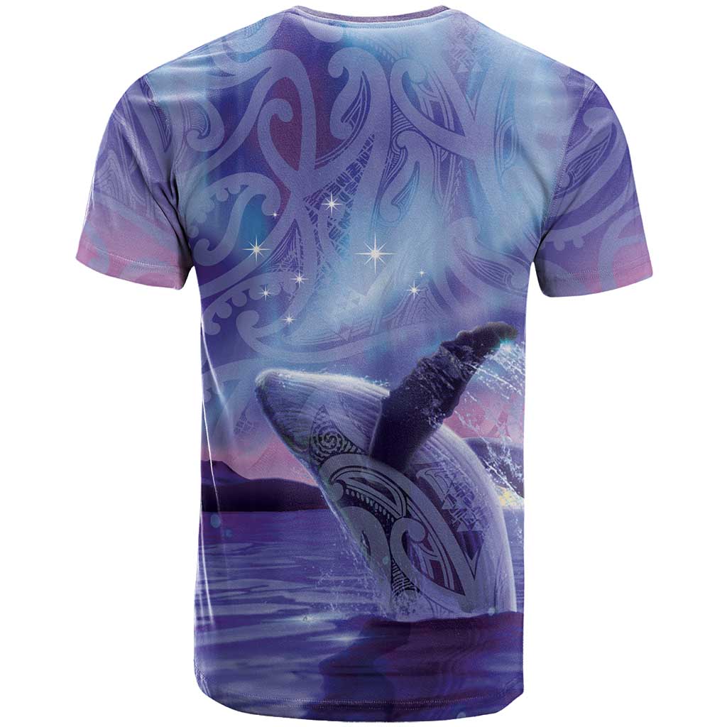 New Zealand Matariki Humpback Whale T Shirt Paikea Maori New Year Purple Galaxy