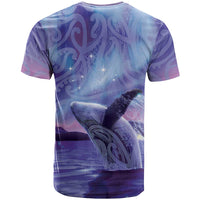 New Zealand Matariki Humpback Whale T Shirt Paikea Maori New Year Purple Galaxy