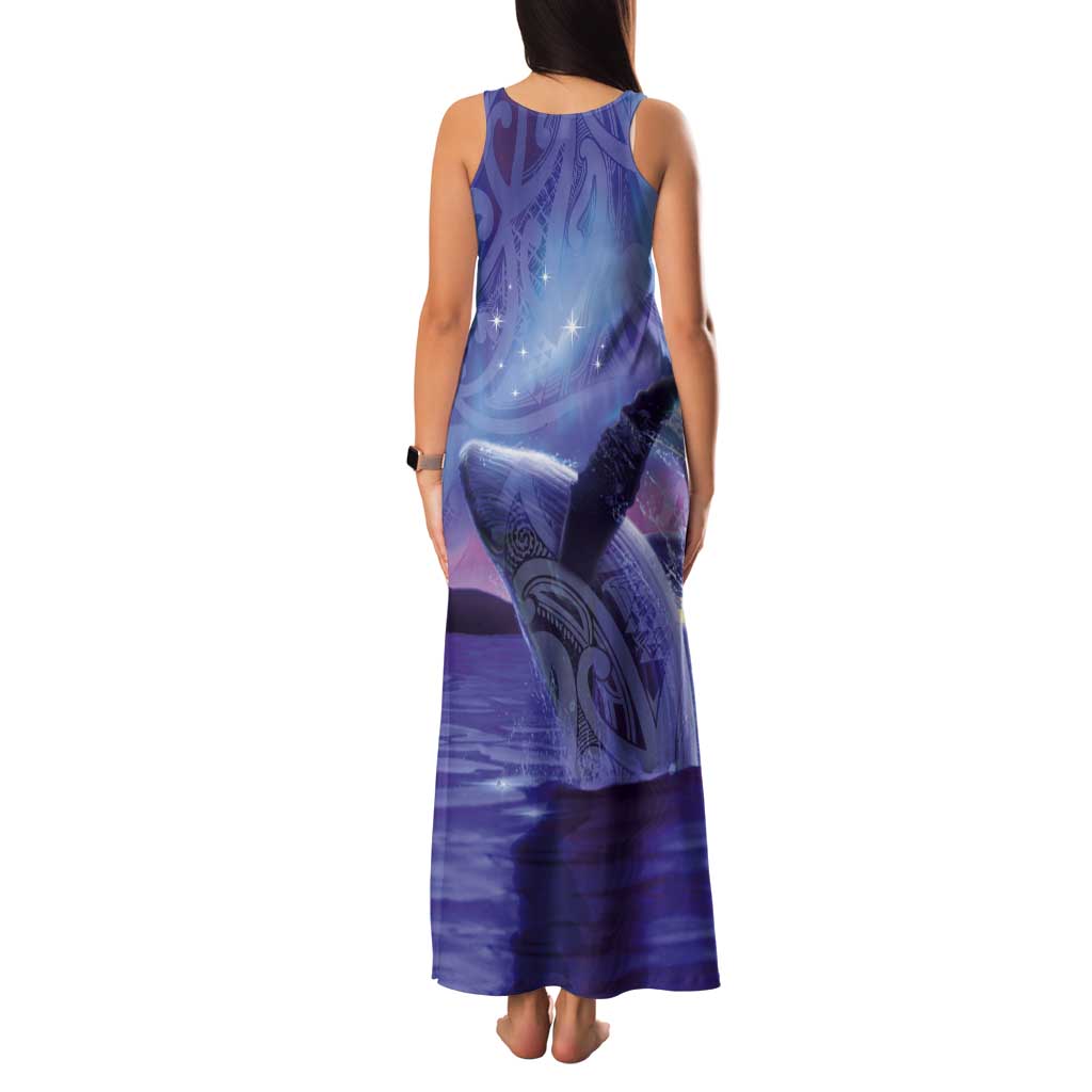 New Zealand Matariki Humpback Whale Tank Maxi Dress Paikea Maori New Year Purple Galaxy