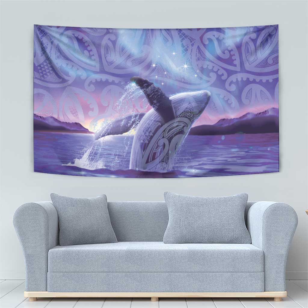 New Zealand Matariki Humpback Whale Tapestry Paikea Maori New Year Purple Galaxy