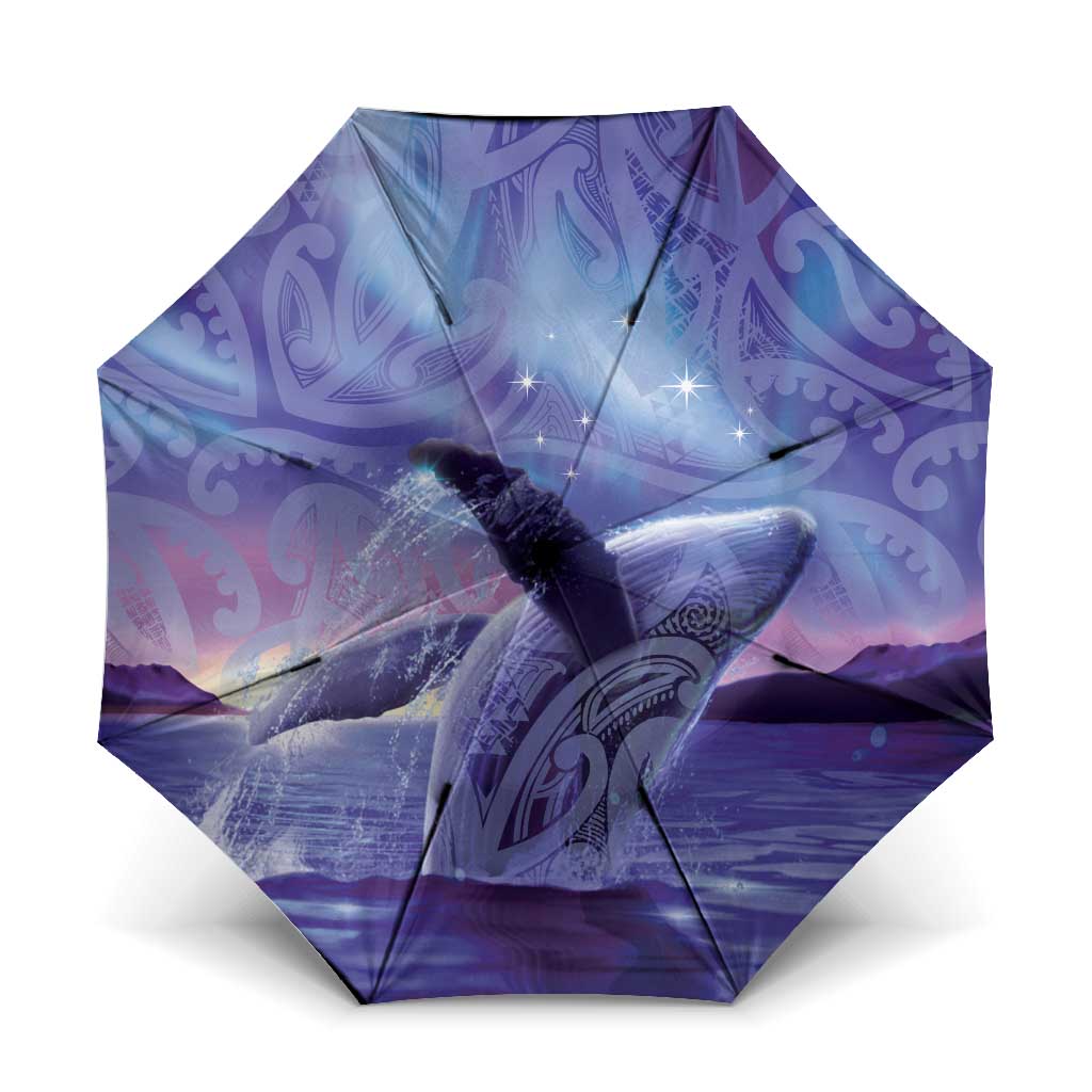 New Zealand Matariki Humpback Whale Umbrella Paikea Maori New Year Purple Galaxy
