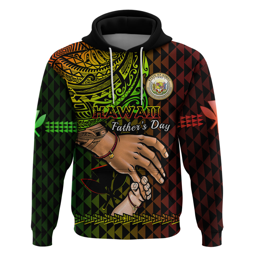 Polynesian Pride Father Day Hawaii Hoodie Kanaka Kakau Hauoli La Makuakane LT14 Reggae - Polynesian Pride