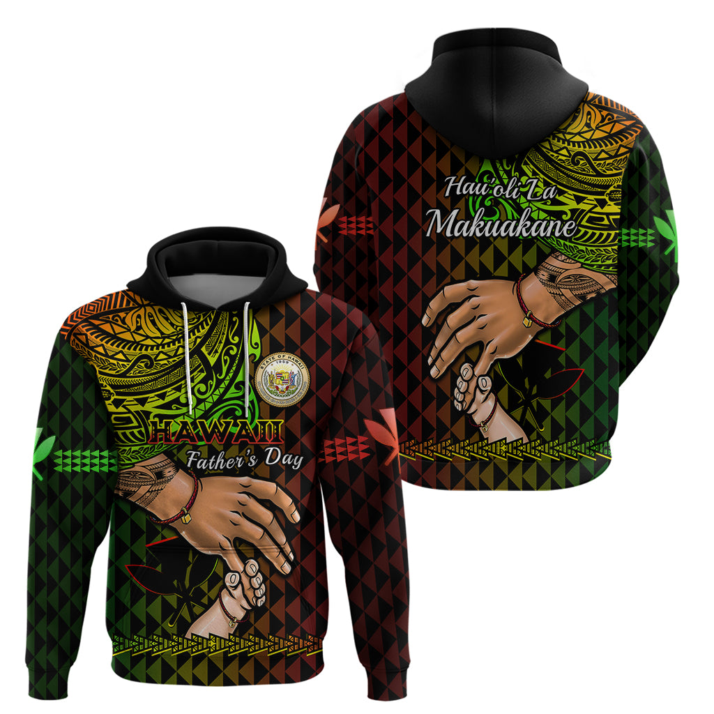 Polynesian Pride Father Day Hawaii Hoodie Kanaka Kakau Hauoli La Makuakane LT14 - Polynesian Pride