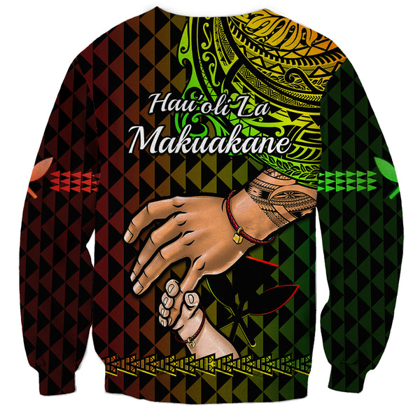 Personalised Hawaiian Islands Sweatshirt Maui Map Pink Kanaka With Kakau LT14 main image 1