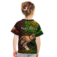 Personalised Father Day Hawaii Kid T Shirt Kanaka Kakau Hauoli La Makuakane LT14 - Polynesian Pride