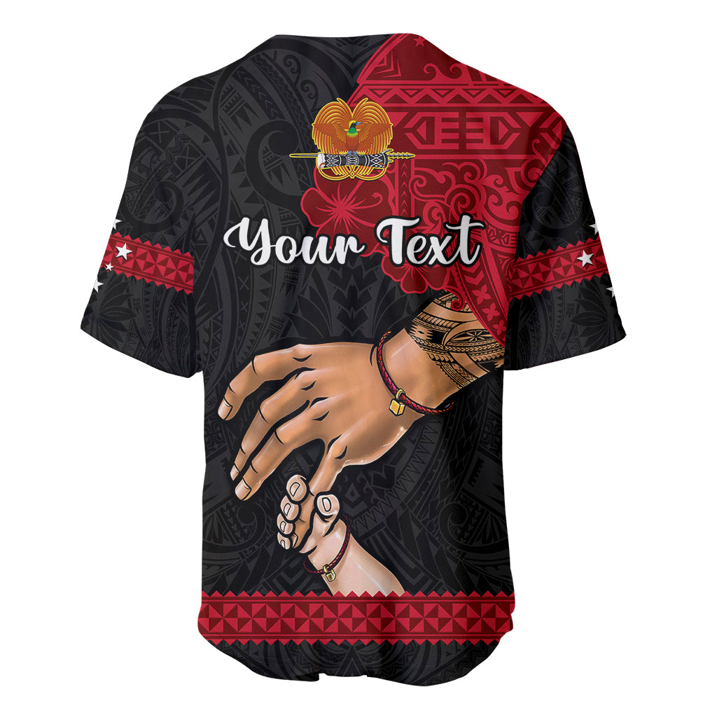 Personalised Father Day Papua New Guinea Baseball Jersey PNG I Love You Dad Black Version LT14 - Polynesian Pride