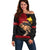 Personalised Father Day Papua New Guinea Off Shoulder Sweater PNG I Love You Dad Black Version LT14 Women Black - Polynesian Pride