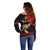Personalised Father Day Papua New Guinea Off Shoulder Sweater PNG I Love You Dad Black Version LT14 - Polynesian Pride