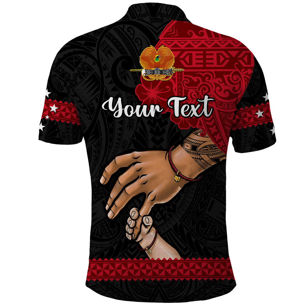 Custom Father Day Papua New Guinea Polo Shirt PNG I Love You Dad Black Version LT14 - Polynesian Pride