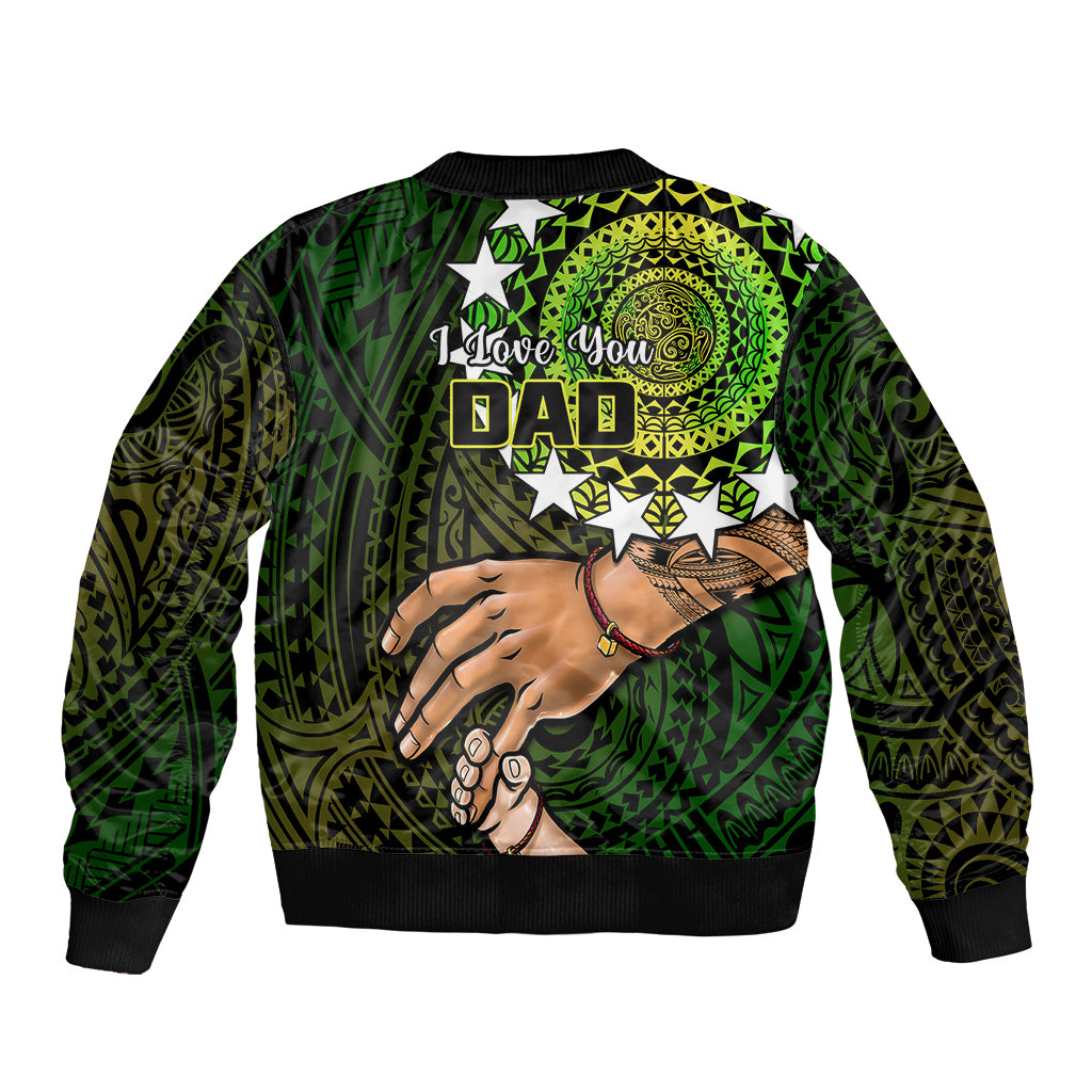 Polynesian Pride Father Day Cook Islands Bomber Jacket I Love You Dad Kuki Airani Turtle Pattern LT14 - Polynesian Pride