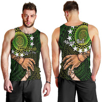 Personalised Father Day Cook Islands Men Tank Top I Love You Dad Kuki Airani Turtle Pattern LT14 - Polynesian Pride