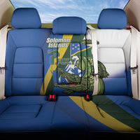 Solomon Islands Independence Day Back Car Seat Cover Happy 7 July Crocodile Flag Style