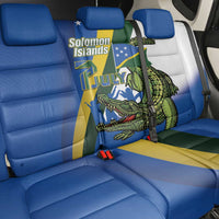 Solomon Islands Independence Day Back Car Seat Cover Happy 7 July Crocodile Flag Style