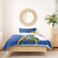 Solomon Islands Independence Day Bedding Set Happy 7 July Crocodile Flag Style