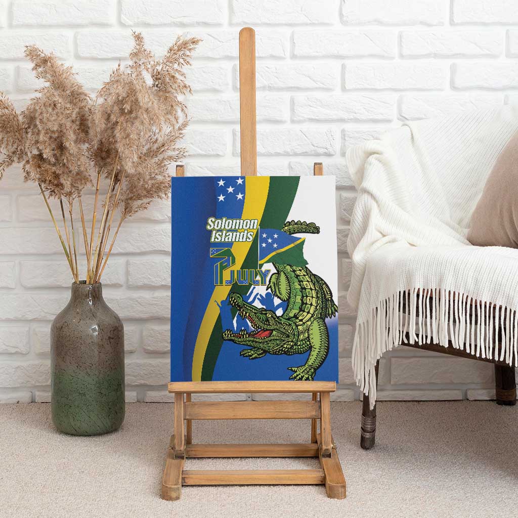 Solomon Islands Independence Day Canvas Wall Art Happy 7 July Crocodile Flag Style
