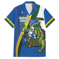 Solomon Islands Independence Day Hawaiian Shirt Happy 7 July Crocodile Flag Style