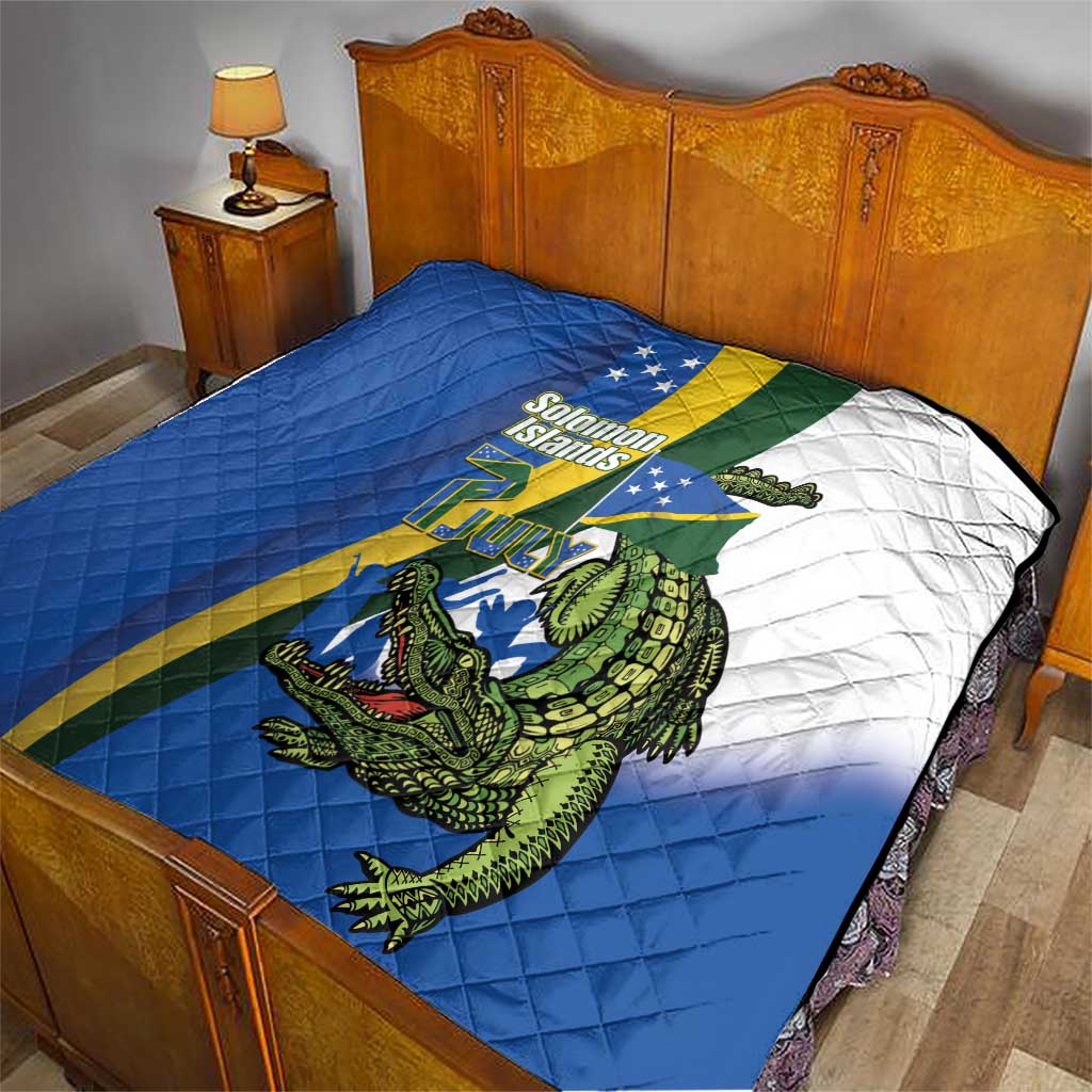 Solomon Islands Independence Day Quilt Happy 7 July Crocodile Flag Style
