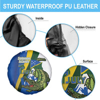Solomon Islands Independence Day Spare Tire Cover Happy 7 July Crocodile Flag Style